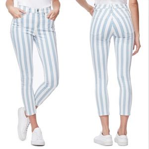 Good American Good Legs Crop Striped Skinny Jeans